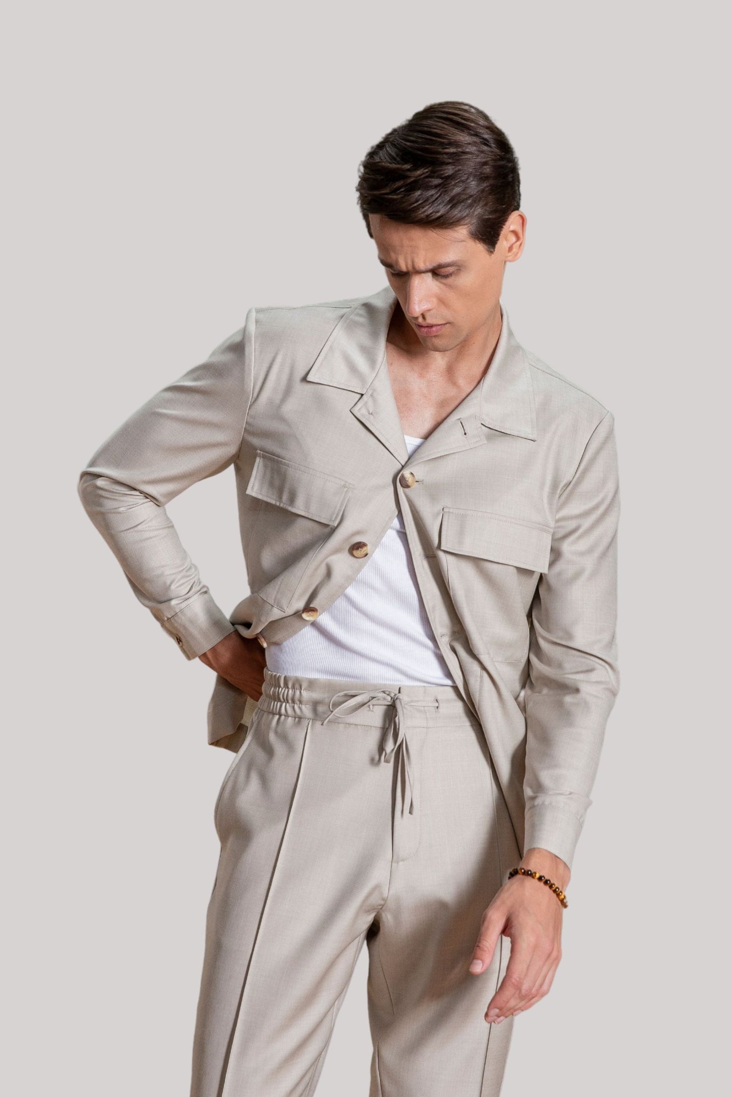 Calça 803 lã fria s120 areia