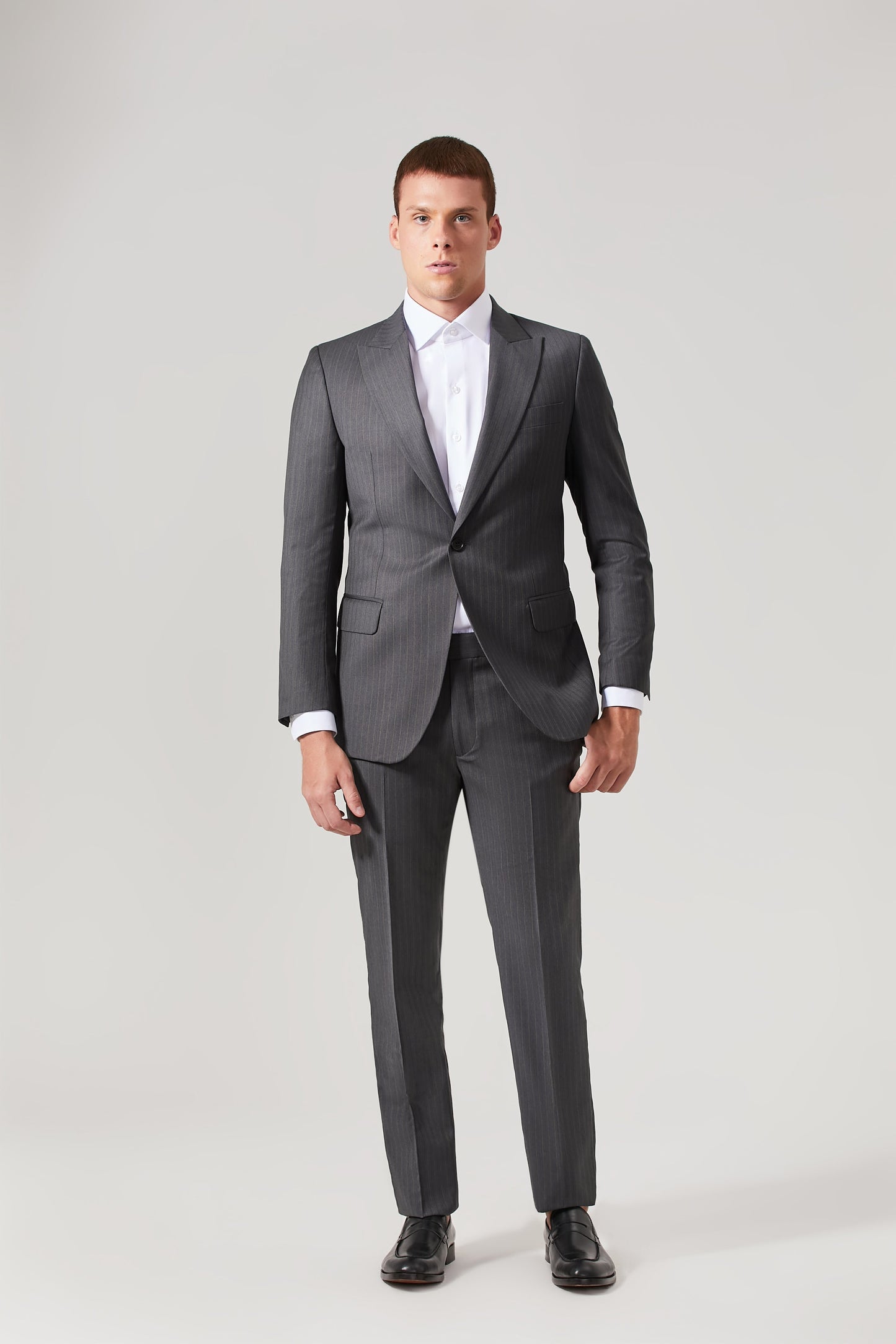 Costume Lã Super 120 Cinza Listrado