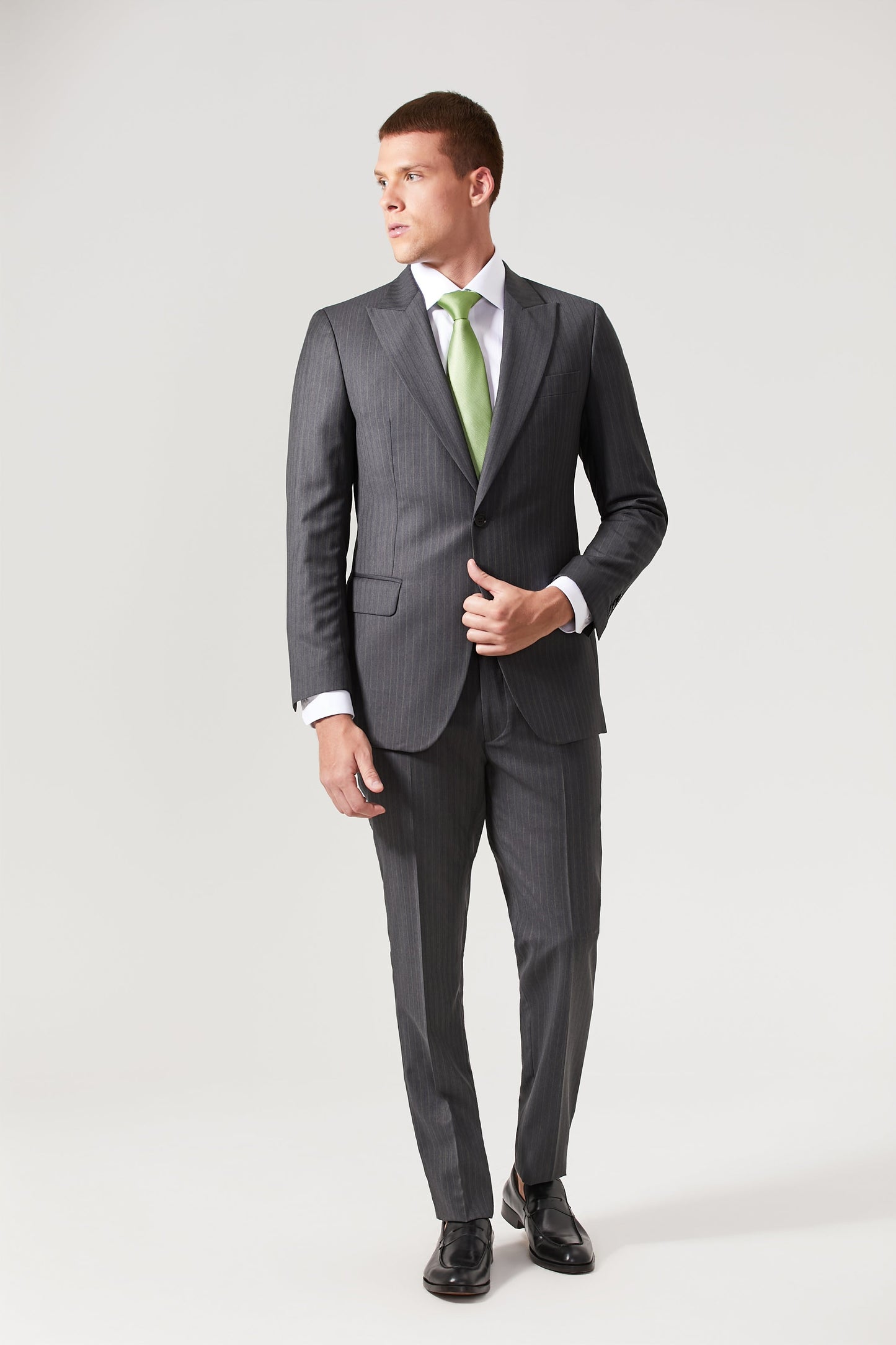 Costume Lã Super 120 Cinza Listrado