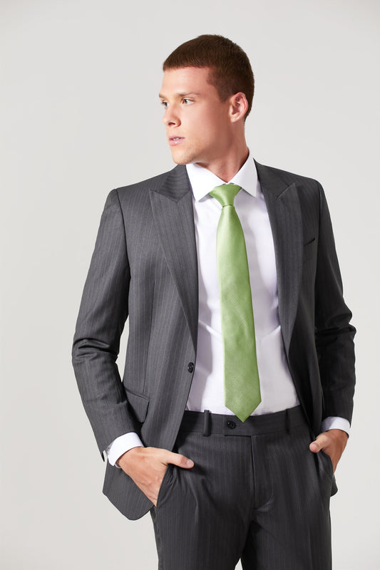 Costume Lã Super 120 Cinza Listrado